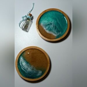 Ocean Wave Resin Coasters